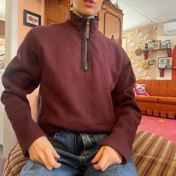 Mountian warehouse burgundy quarter zip pullover sweater! - Picture 3 of 15